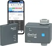 LinkTap G1S Wireless Water Timer & Gateway - Cloud Controlled Smart Tap Hose Timer & App, Remote Irrigation for Garden, Weather Awareness, Manual Control & Digital Lockout, 2 Year Battery Life, IP66