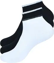 [ASSOTS] LONDON Men's No Show Socks, Pack of 3 Socks, Color - 1 White, 2 Black