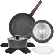 Nonstick Pots and Pans Set with Germany Granite Coating, Induction Cookware Set