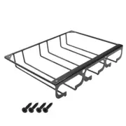 Wine Cup Rack Display Shelf Glass Rail Rack Under Cabinet Organization