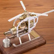 HX-15 Stirling Engine Helicopter Model Assembly Kit Physical Air Energy Combustion Engine with Black Walnut Solid Wood B