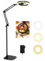 Upgrade 18W Ring Light with Stand Tripod for iPhone, 10” Ultra Bright Over