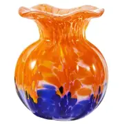 Hand Blown Confetti Art Glass Bubble Bud Flower Vase - 6" Tall