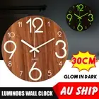 Indoor Outdoor Glow In Dark Wall Clock Luminous Silent Quartz Modern Home Decor
