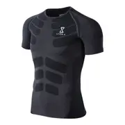 SPORX Men's Compression Knit Training Top Short Sleeve - Black