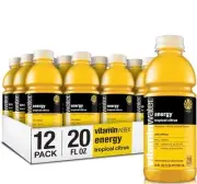 vitaminwater energy, tropical citrus flavored, electrolyte enhance zero sugar