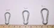 24 Metal Spring Clips - 3/16" Snap Hooks - Sports Net Clip Spring Loaded - 6 mm