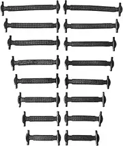 [EZONEDEAL] 16pcs Tieless Elastic Shoe Laces - Heavy Duty No Tie Shoelaces for Kids and Adult with Strong Lock and Speed Shoestrings Silicone for Sneakers