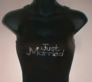 VICTORIA'S SECRET SPARKLING "JUST MARRIED" TANK TOP BLOUSE SMALL **NWTS**