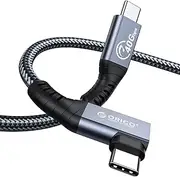 ORICO Thunderbolt 4 USB 4 Cable Compatible with Thunderbolt 3 with PD 100W (20V/5A), 40Gb Data Transmission, 8k@60Hz Dual 4k@60Hz for Phones, Tablets and Laptops (0.3m, Right Angle)