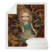 Beautiful Alice in Clockwork Throw Blanket