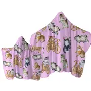 Funny Cute Cats Towel with Hood