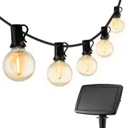 Solar String Lights Outdoor, 27Ft Hanging Outdoor String Lights, 25+1 G40 LED...