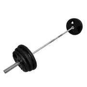 Total 136kg - 220cm Olympic Barbell Weight Set - Rubber Coated Weight Plate