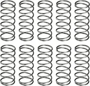 uxcell 10Pcs Compression Spring, 10mm OD, 0.8mm Wire Size, 25mm Free Length, Spring Steel Construction Extended Mechanical Compression Springs for Shop and Home Repairs, Silver Tone