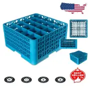 Carlisle Blue OptiClean Glass Rack with 25 Compartments & 4 Adjustable Extenders