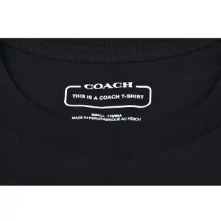 【COACH】COACH 經典LOGO大C字印花純棉短袖T恤(男款/黑x藍)
