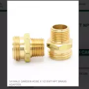 3/4 MALE GARDEN HOSE X 1/2 SWT NPT BRASS ADAPTER # 1051-8