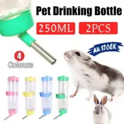 2X Pet Guinea Pig Rabbit Hamster Rat Drinker Drinking Water Bottle Waterer 250ML