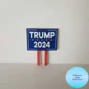 Dollhouse Diggs Miniature Trump Lawn Sign 2024 Red White and Blue 1" Mini Print