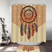 Beige Native American Dream Catcher Shower Curtain
