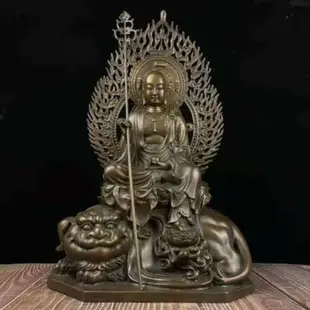 銅地藏王純銅仿古佛像地藏菩薩坐諦聽祈福家用客廳供養擺件大號像