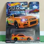 NISSAN 壓鑄日產 SKYLINE R34 橙色 FAST FURIOS HOTWHEELS PREMIUM 64