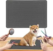 Dog Grooming Table Mat Pad Non Slip, Multipurpose Soft Pet Grooming Table Mats at Home, 28 x 19.7 Inch Silicone Durable Anti-Fatigue Groomer Mats Paw Protection Easy-Clean Cat Dog Bath Mat (Black)