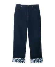 Burberry Rose Printed Turn-Up Brim Jeans 30,31,32 Indigo