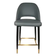 Durafurn 650mm High Anthracite Vinyl Semifreddo Counter Stool with Black Metal Legs