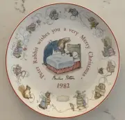 Wedgwood Beatrix Potter Christmas Plate 1982 Peter Rabbit In Box England