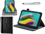 Black Case with 360 Rotational Stand & Stylus Compatible with Samsung Galaxy Tab A9 (8.7", LTE) Tablet