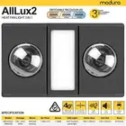 Modura AllLux2 Bathroom 3 in 1 Heater Fan Exhaust 12W Tricolour LED Panel Black