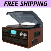Stylish Compact Turntable with Built-in Speakers & Wireless Bluetooth Streaming