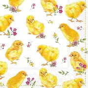 Yellow Baby Chicks Party Disposable Napkins - 40 Count | 2 Packs of 20CT Lunch Napkins