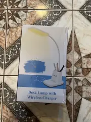 SALISTAR LED DESK LAMP W/ WIRELESS CHARGER, 3 COLOR MODES + DIMMING, BLACK,