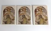Alphonse Mucha Blank Mini Notebooks Notepads Art Nouveau Woman Fruit Flowers