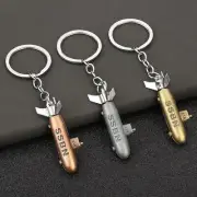 Submarine Key Ring 3D Submarine Model Vintage Key Ring Fob Chain Holder