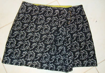 New Rachel Roy Womens Magic Carpet Black Ivory Mini Skirt Size 8