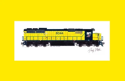 Chicago & North Western SD60 11"x17" Matted Print by Andy Fletcher signed