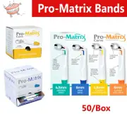Dental Pro-Matrix™ Curved Bands, 4.5mm, 6mm, Wide, Contoured, Blue, Orange 50/Pk