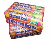 Mentos Chewy Mint Candy Natural Mixed Fruit Flavor 1.32 Ounce Rolls 15 Ct 2 Pack