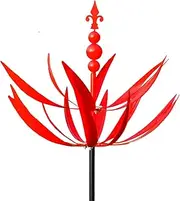 Wind Garden Spinners | UV Resistant Metal Stakes with 360 Degree Display | Display Art of Sidewalks, Paths, Patio, Red Outdoor Decor for Wind Garden Spinners