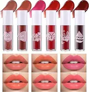 DAGEDA 6 Colors Lip Tint Stain, Mini Lip Stain Set, Waterproof Long Lasting Lip & Cheek Tint, Transfer-Proof Lip Gloss, Watery Multi-Use Lip Stain Tint, Non-Stick Cup, High Pigment