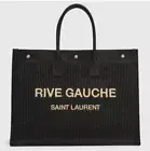 Saint Laurent Rive Gauche Tote Bag In Raffia