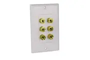 Avico Speaker Cable Wall Plate Wallplate 3 Speakers Banana Plugs Binding Posts