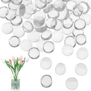 Alipis Clear Glass Beads, 12-14mm Flat Smooth Glass Pebbles Table Decor, Pebbles for Painting Garden Aquarium Fish Tank Vase Filler Wedding Decoration, 750 PCS
