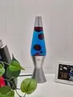 Lava Original Lamp 37cm Silver Base- Charming Deep Sea/Red Wax and Blue Liquid