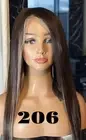 Lace Front Human Hair Wig 26" Dark Brown Balayage Light Blonde Highlights 206