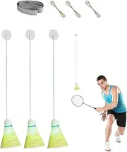 Badminton Training Tool - Lighted Portable Badminton Rebound Trainer For Single Player | Agility Training Equipment For Indoor & Outdoor Practice | Automatic Rebound For Playgrounds, Garde